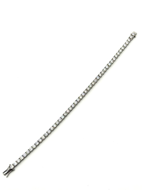 925 Sterling Silver Jewelry - 925 Silver, 13.5CTW Moissanite Tennis Bracelet - 7.5"